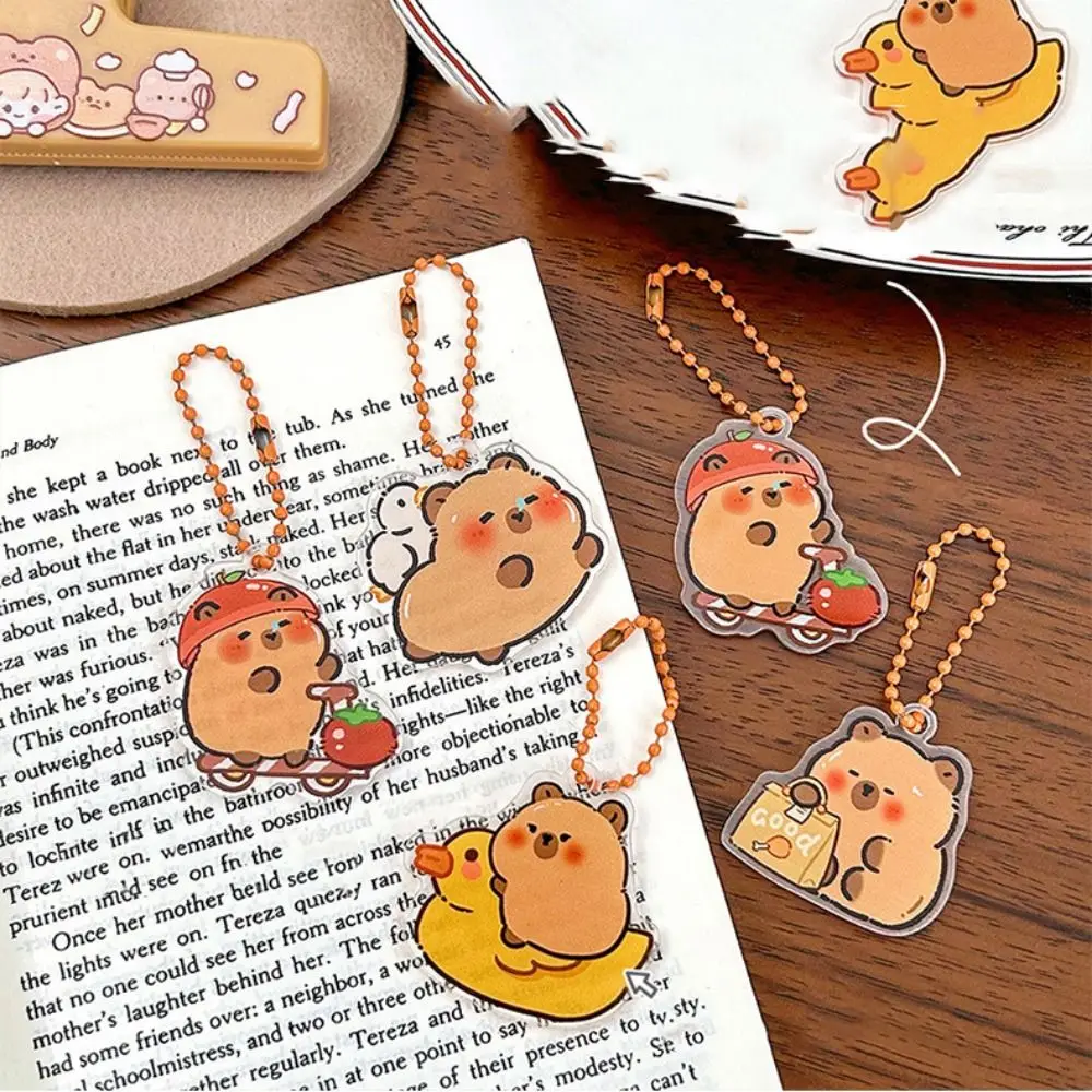 Kawaii Acrylic Capybara Acrylic Keychain Cute Funny Kapibara Bag Hanging Cartoon Creative Capibara Pendant Birthday Gift