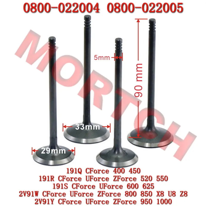 Orignal Einlass Auslassventil 0800-022004 & 0800-022005 Für CFMoto CForce 450L 191Q 400ATR 520 500 600 625 Touring 800 1000 moto – Detail 1