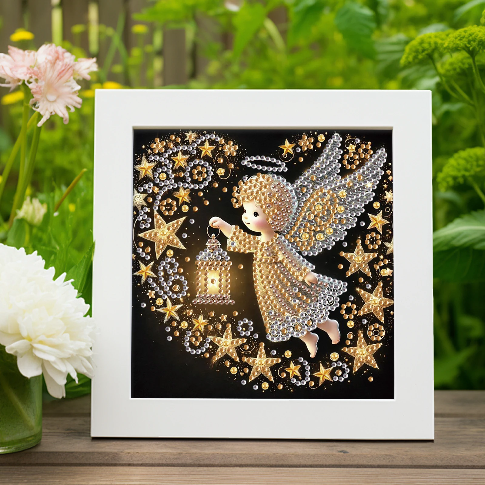 Angel Special Shape Diamond Art Painting Kit for Adult Beginner,Crystal Diamond Special Shape Kit for Home Wall Decoration Gift view 6