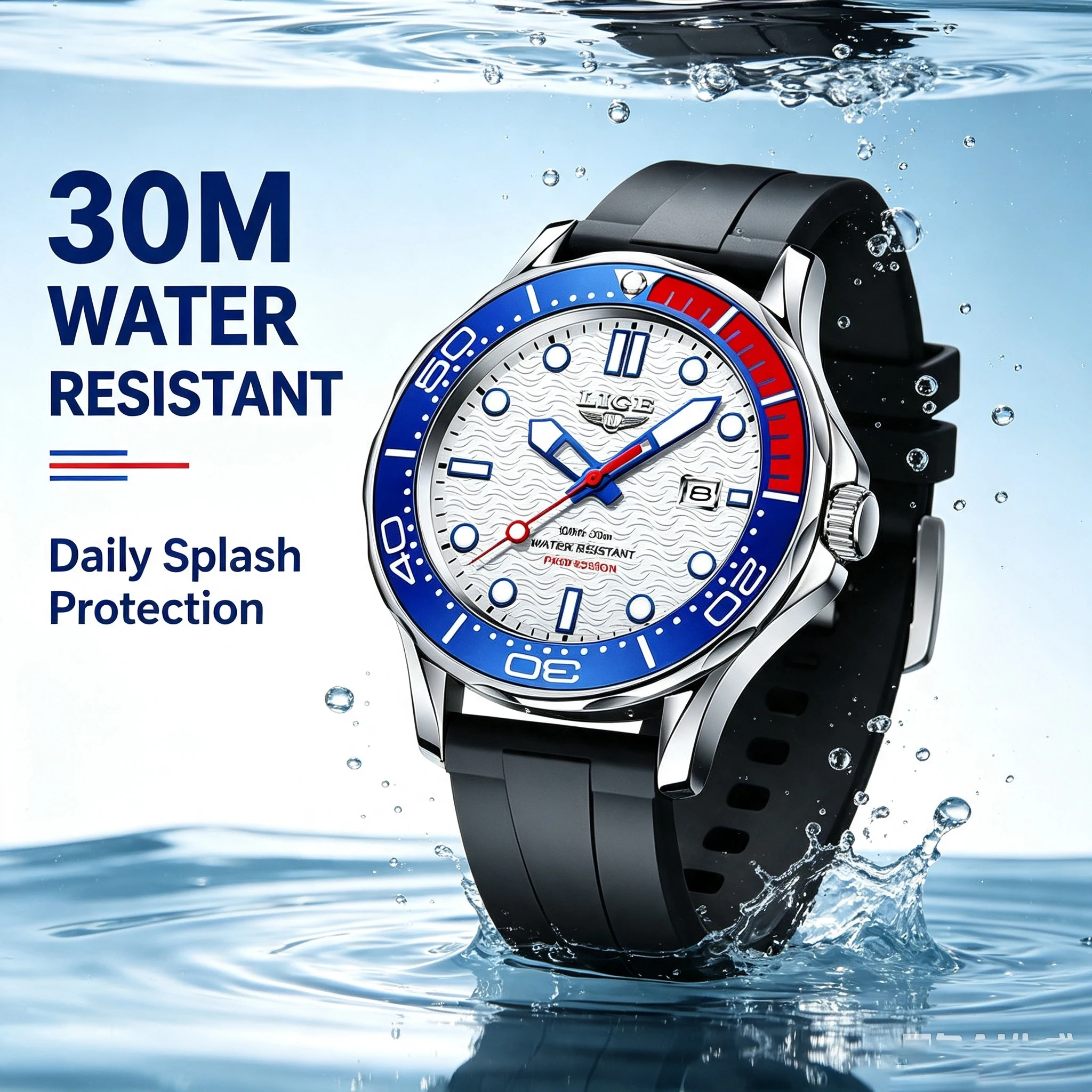 LIGE 2026 New Business Mens Watches Top Brand Luxury Dive Watch For Men Waterproof Date Clock Sport Watch Relogio Masculino