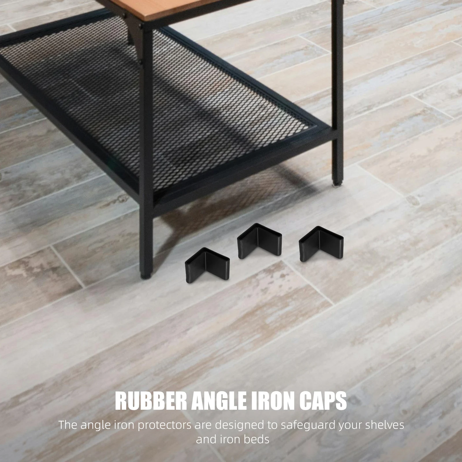 

20Pcs PVC Angle Iron Caps L Shaped Black End Covers Furniture Foot Protector for Bed Frame Shelf Rack End Covers Floor Protector