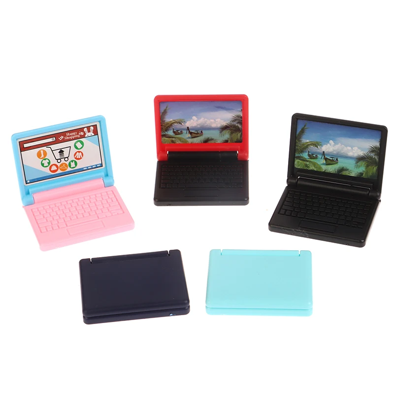 1PCS 1/12 Dollhouse Office Computer Toys Dollhouse Laptop Model Dolls House Decoration Accessories