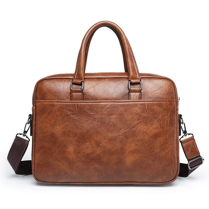 Imagem -06 - Maleta Masculina de Couro pu Bolsa de Mensageiro Vintage Bolsa Tiracolo Bolsa de Ombro para Laptop Bolsa Executiva Casual