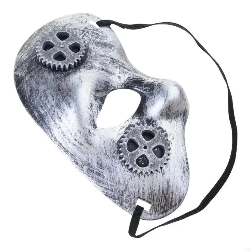 270D Steampunk Mardi Gras Máscara Masquerade Máscara Fantasia Máscara Mecânica Meia Máscara para Halloween Cosplay