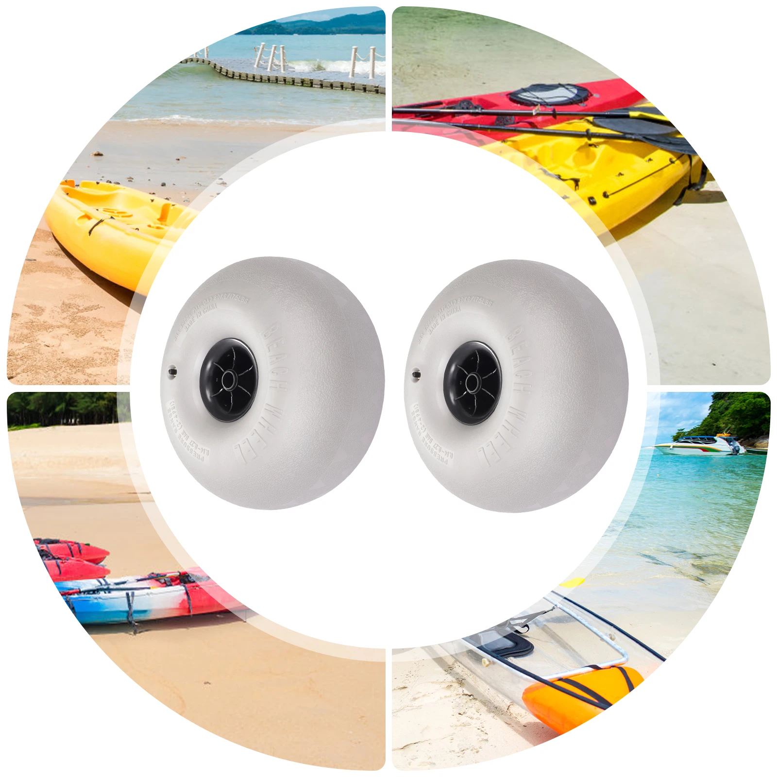 Rodas infláveis de praia de 16 polegadas com design de baixa pressão para fácil transporte de areia, alta capacidade de rolamento de peso, perfeitas para