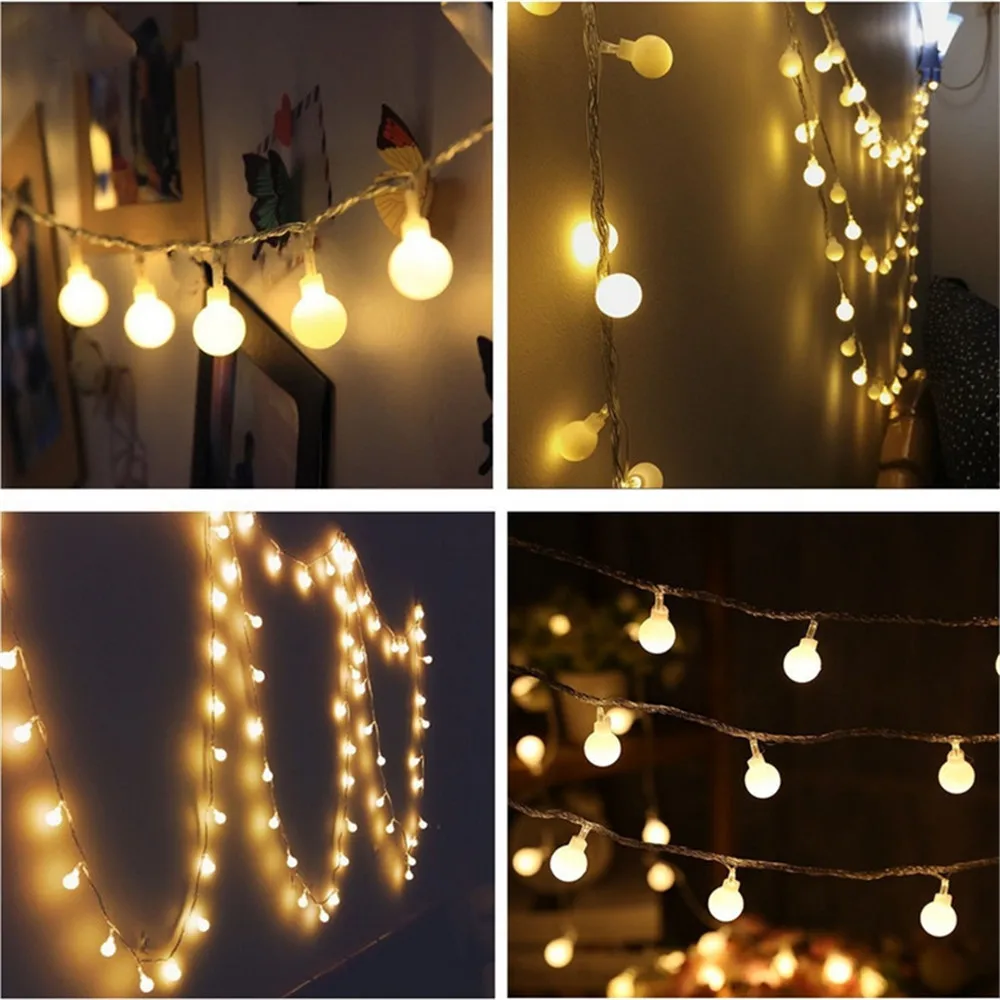 Imagem -04 - Impermeável Led String Lights Fairy Lights Guirlanda Lâmpada ao ar Livre Casamento Jardim Decoração de Natal Energia Usb 50 Bola 5m