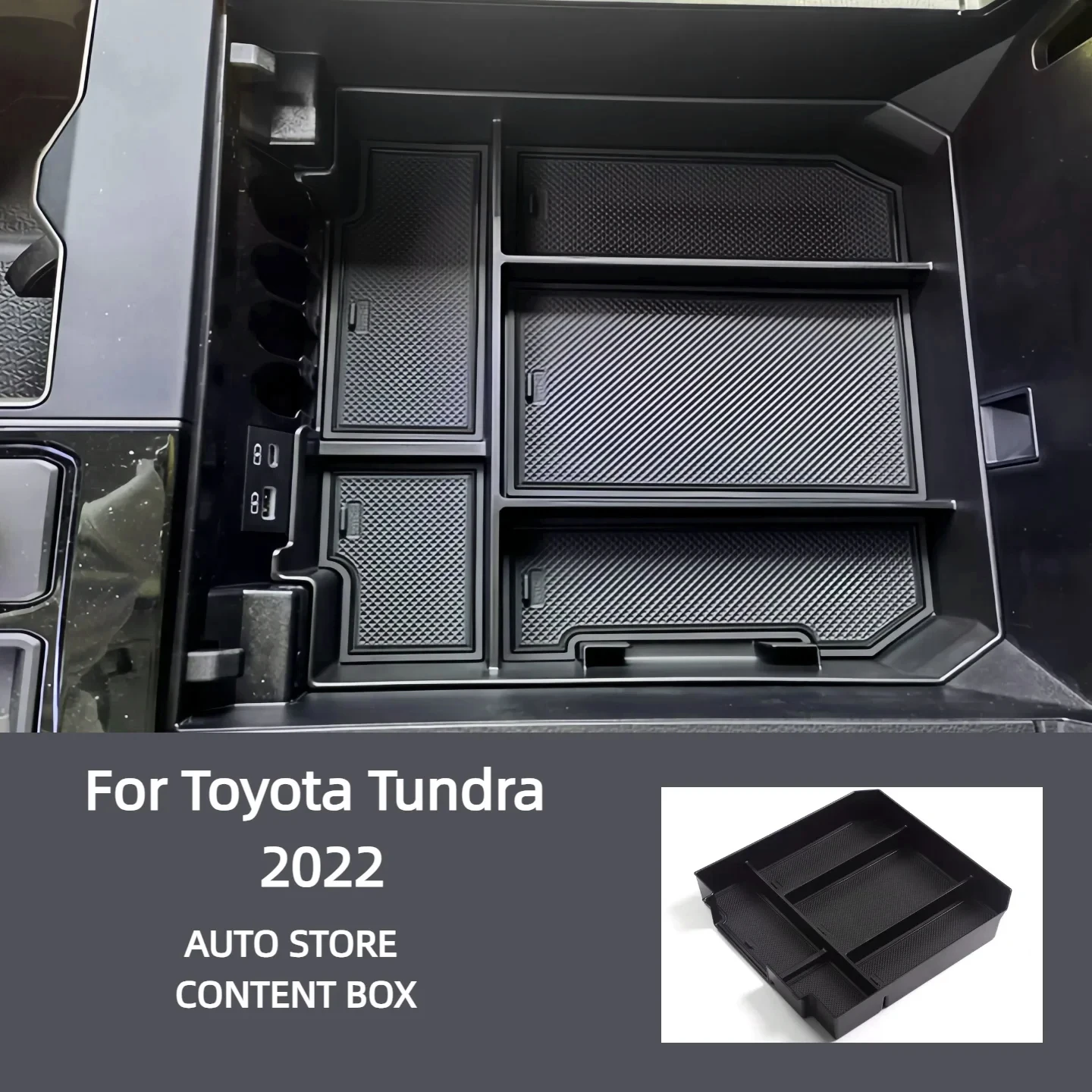 Suitable for Toyota 2022 Tundra Center Console Storage Box Tundra Dashboard Storage Box Partition Organizer