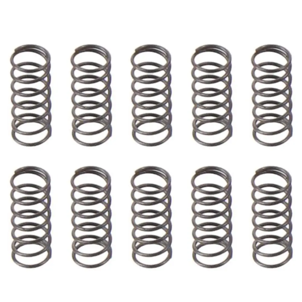 Compression Spring,304 Stainless Steel,4mm OD,0.4mm Wire Size,10mm Free Length,Silver Tone,10Pcs