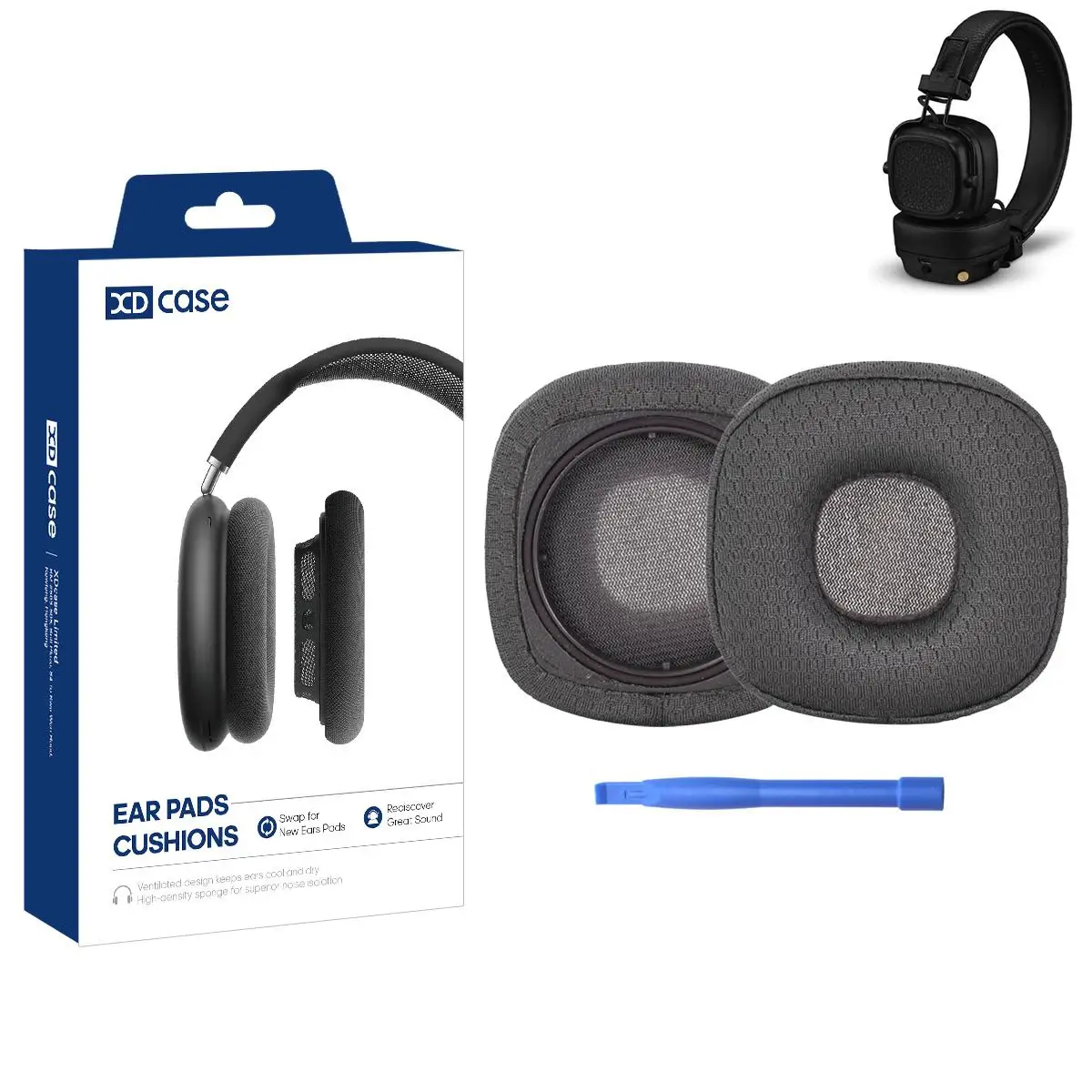 xdcase 1 par de almohadillas de repuesto para auriculares y herramienta de extraccion para marshall major iiimajor ivmajor v 1 par de piezas de repuesto para auriculares