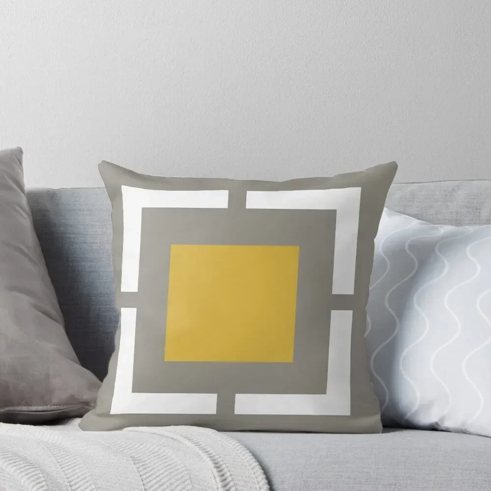 

Squared: Minimalist Geometric Design in Light Mustard Yellow, Grey, and White Throw Pillow Pillowcases pillow