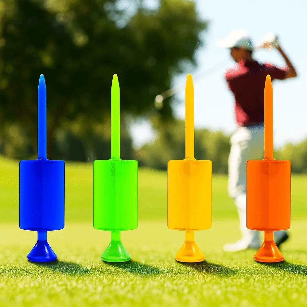 أوتاد كرة جولف مصممة متعددة الألوان لتعزيز المسافة أوتاد كروية مسطحة من البلاستيك حامل كروي محمول أوتاد كروية بلاستيكية مساعدة للتدريب