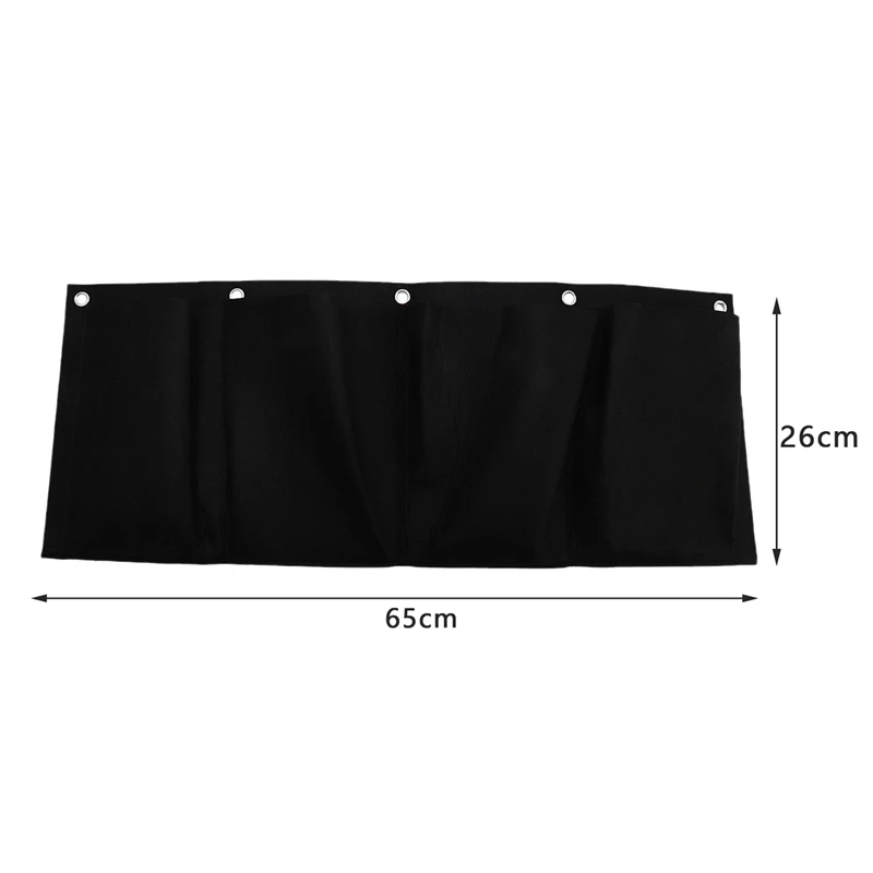 Macetero de montaje Horizontal en pared para jardín, bolsas colgantes de fieltro para cultivo, contenedores de 4 piezas y 4 bolsillos