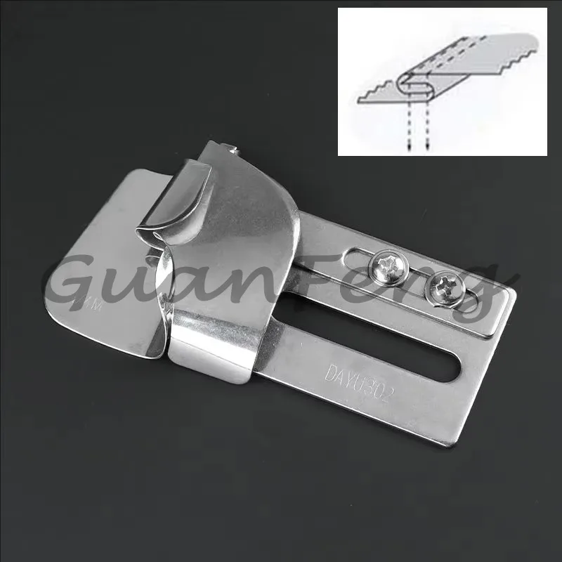 Lap Seam Folder Binder for Back Seam & Upper Sleeve, Pull Cylinder Attachment for Industrial Double Needle Chainlock Sewing