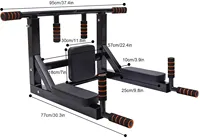 Multi-function Raise Dip Station Wall Mounted Pull Up Bar Vertical Arm Exercise Equipment Power Tower Set Supports to 440Lbs