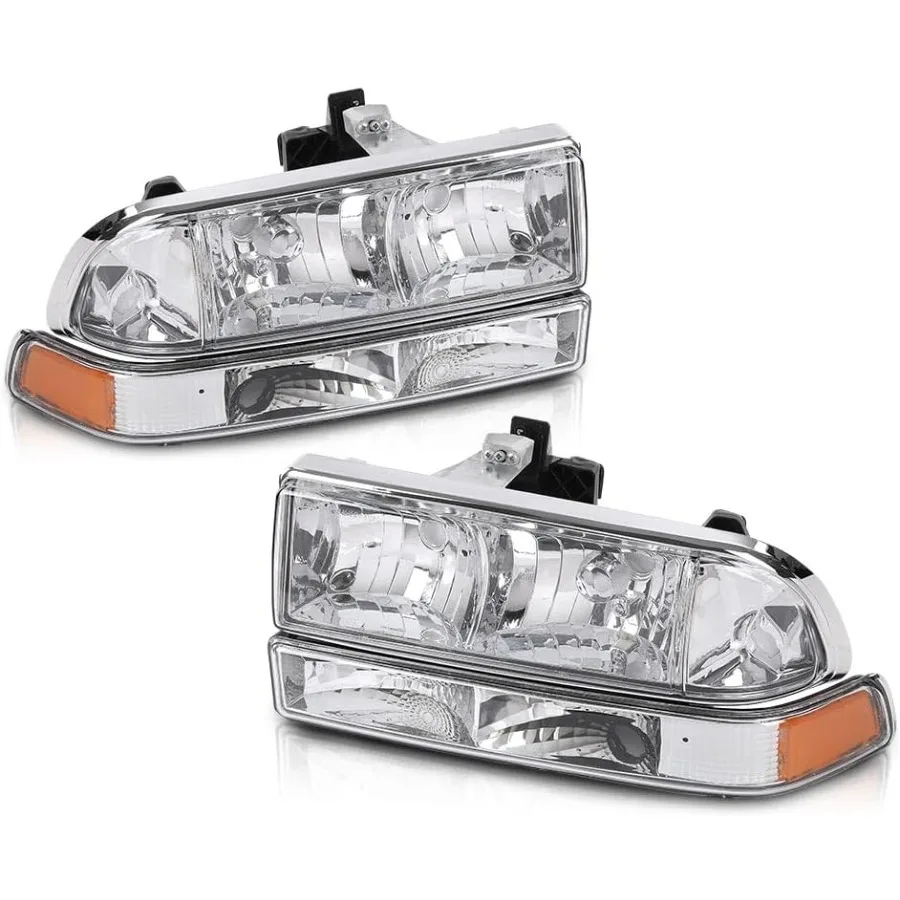 

Headlights Assembly Corner Bumper Turn Signal Lights Lamps w o Bulbs Compatible with Chevy Blazer 1998-2005 Fit Chevy S10 Pickup