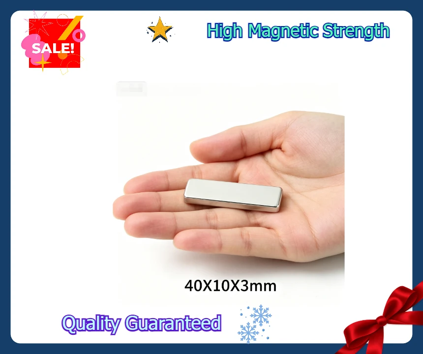 40x10x3mm Powerful NdFeB Rectangular Block Magnet N35 Super Strong Neodymium Magnet For DIY Handmade Home Decor Crafts
