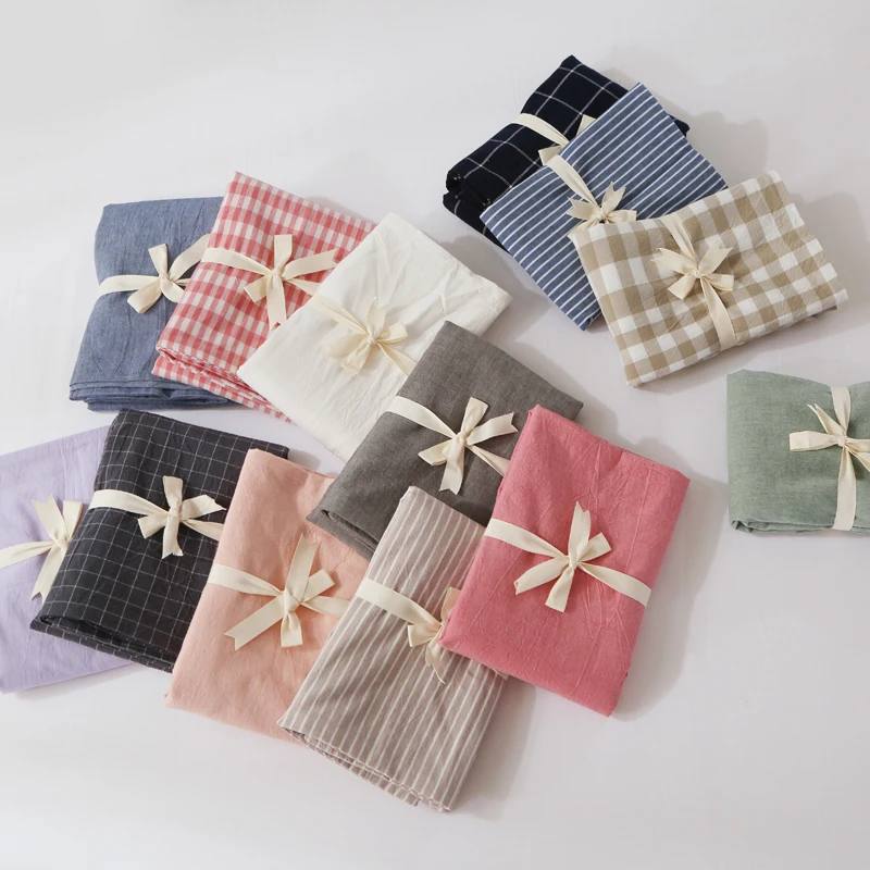 Pure Cotton Pillowcase Single Piece Simple  Color Waed Cotton Bedding Pillow Cover for Single Person Quali Assured