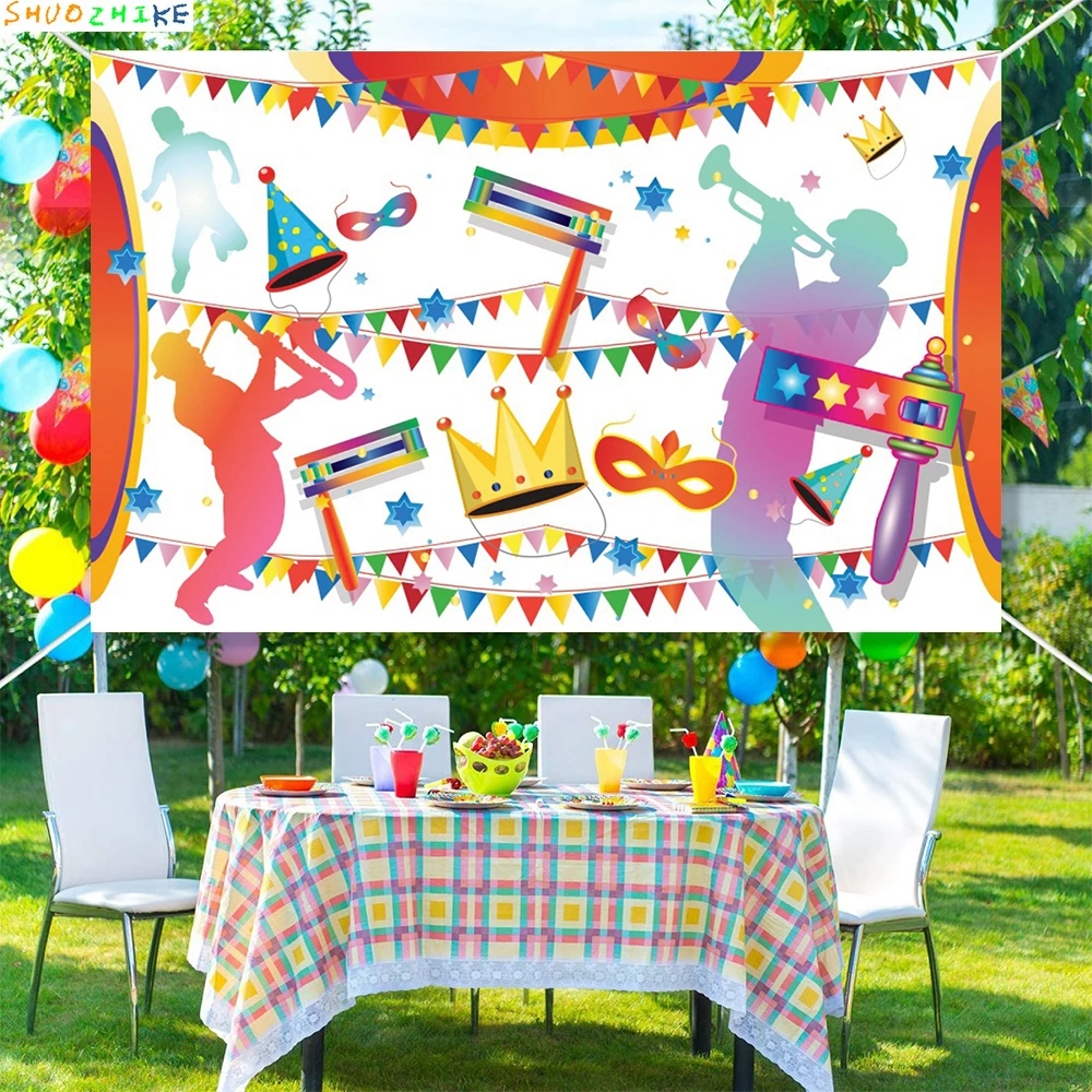 سعيد بوريم روش هاشانا اليهودية السنة الجديدة خلفيات للتصوير الفوتوغرافي قناع كرنفال الطرف الديكور استوديو الصور خلفية GY-01