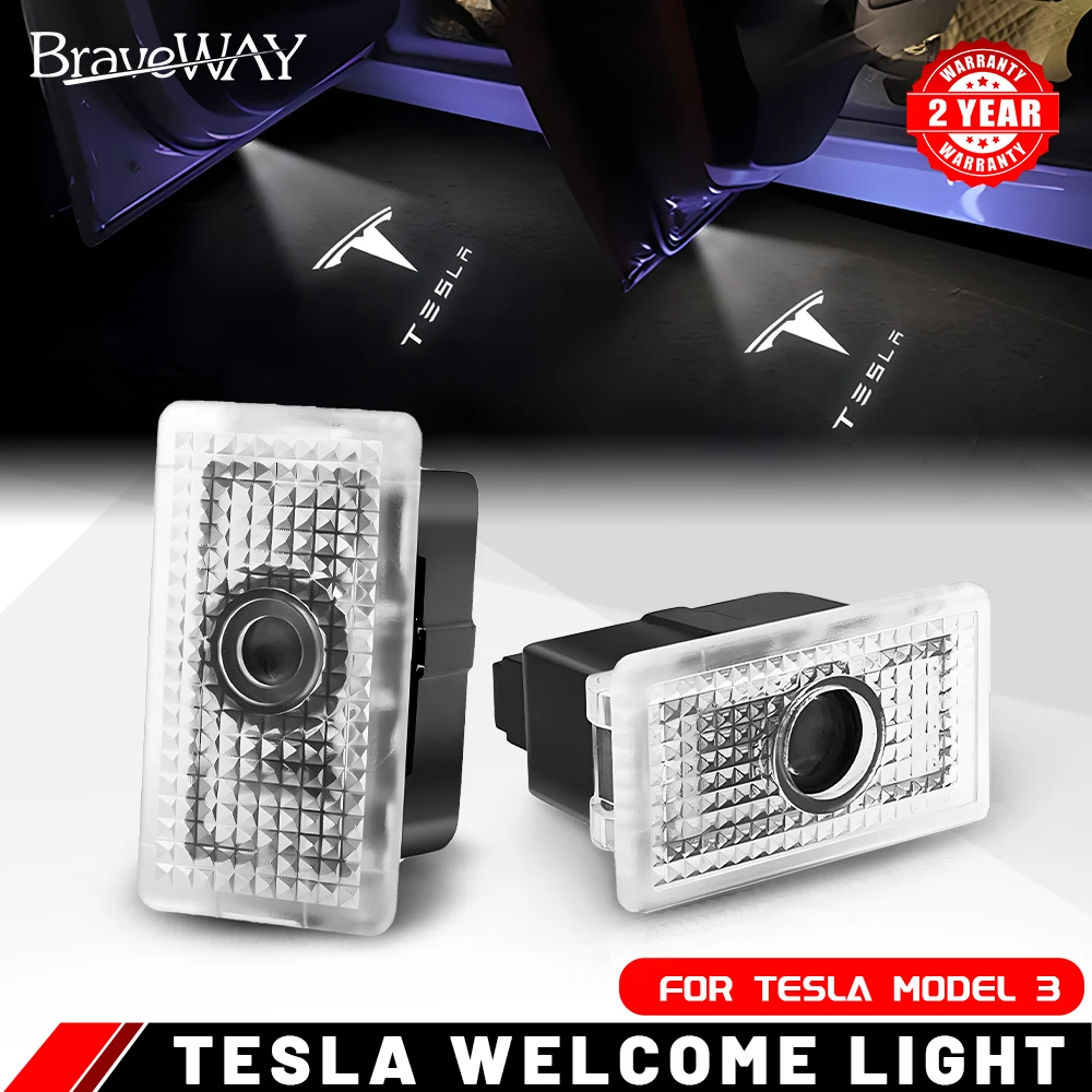 

HAOLIDE Car Door LED Logo Projector Puddle Light Welcome Light Laser Projector Auto Accessories For Tesla