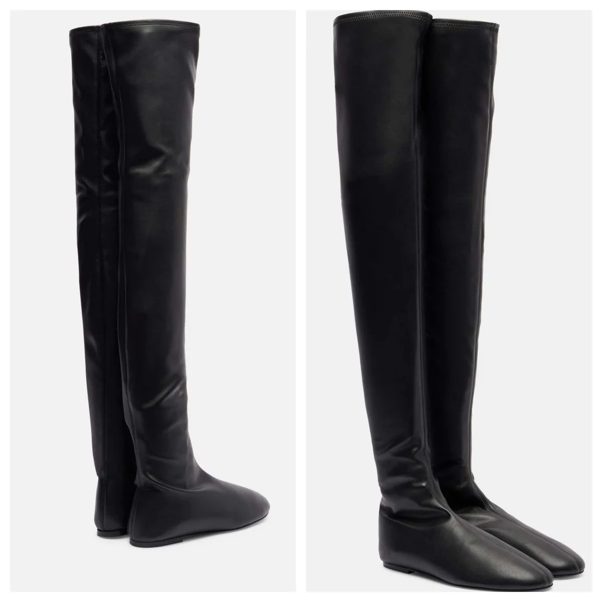 

European and American Comfortable and Versatile Slimming Flat Bottomed Knee High Sleeve Boots for Women, Elastic Shopping Shoes