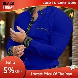 Summer Men's Long Sleeve Colorblock Lapel Shirt Hawaii Vacation Front Pocket Men's Clothing Fashion Casual Long Sleeve Shirt