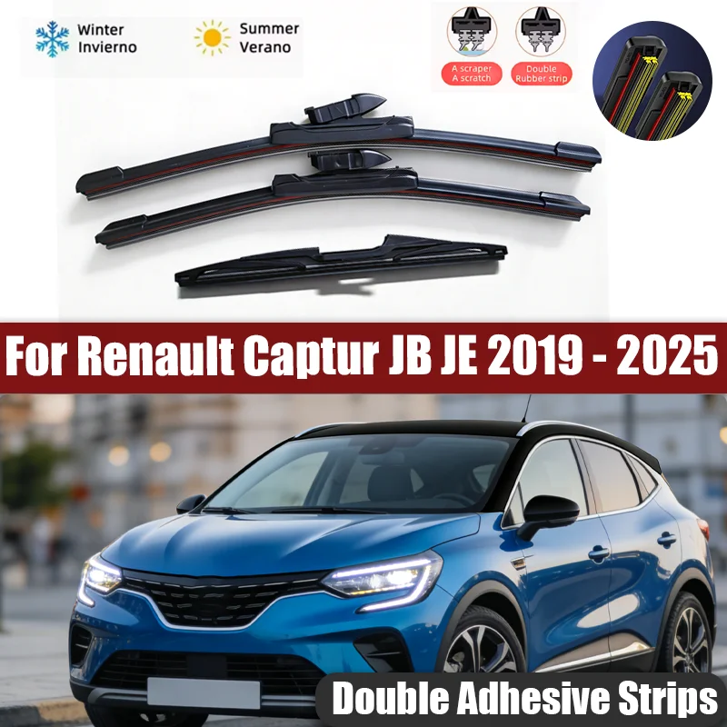Para Renault Captur JB JE 2019 - 2025 2021 2022 Escobillas Limpiaparabrisas Delanteras y Traseras, Escobillas para Parabrisas, Escobillas para Ventanas 28"+14"+11"