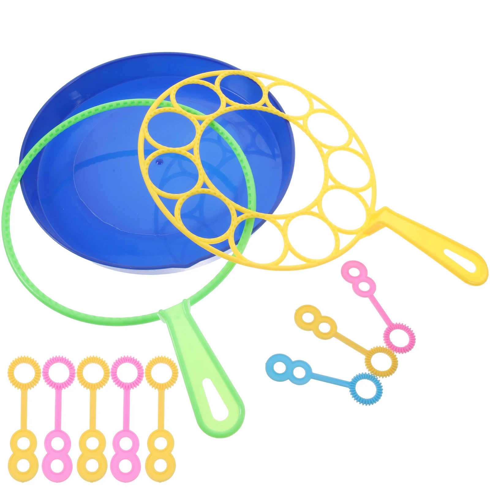 1세트 버블 완드 세트 트레이 포함 대형 버블 재사용 가능 ABS 소재 야외 웨딩 파티용