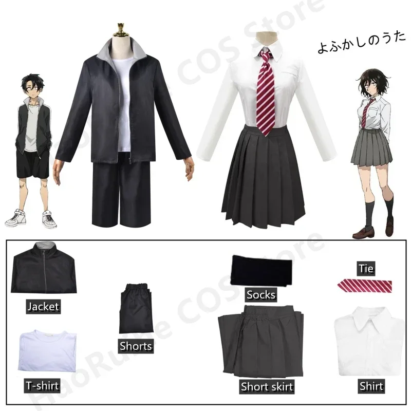 

CosplayNew Call of The Night Yamori Kou Akira Asai Anime Cosplay Costume Black Suit Jacket Shorts Outfit JK Uniform Halloween Pa