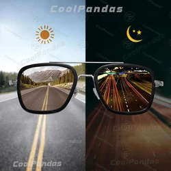 Qualidade superior tony óculos de sol quadrado stark photochromic polarized óculos dos homens óculos steampunk óculos de condução zonnebril heren