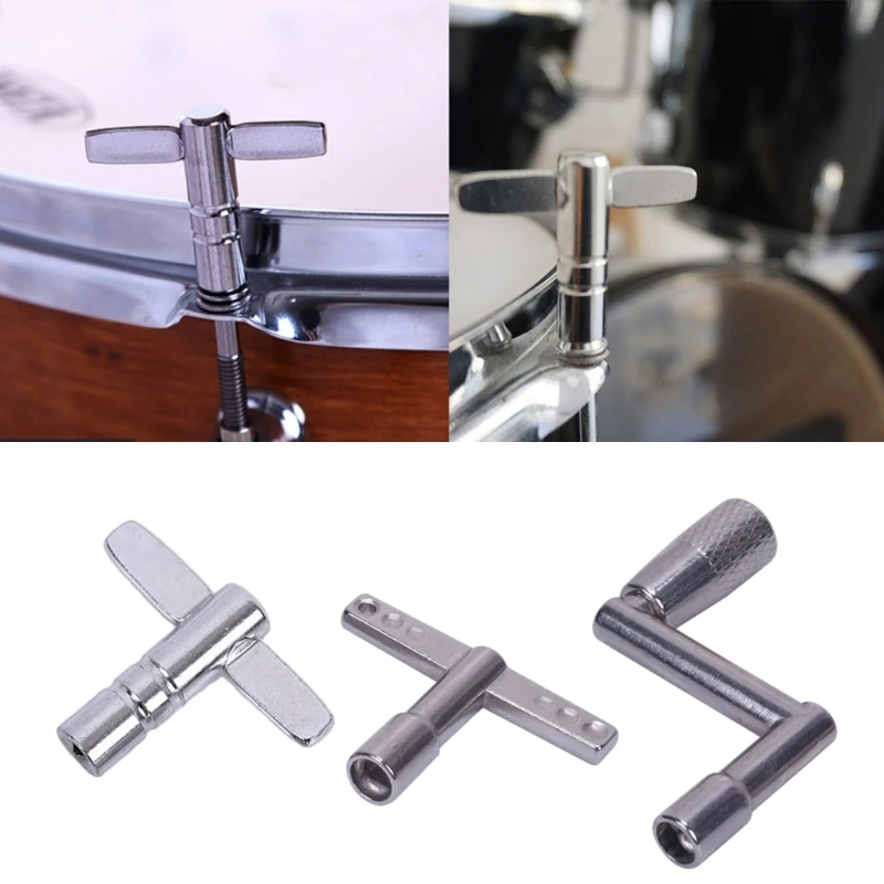 

Drum Tuning Key Adjusting Wrench, Z-shaped, T-shaped, Square Hole, Percussion Instrument Accessory Tool, Silver Metal