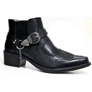 Mode 2024 Cowboy -Stiefel Vintage Herren High Leder aktuelle Fußschuhe Fingerschuhe Topf Motorradfahrer Stiefel 10 Hauptverkauf Bota de Schädel - №9