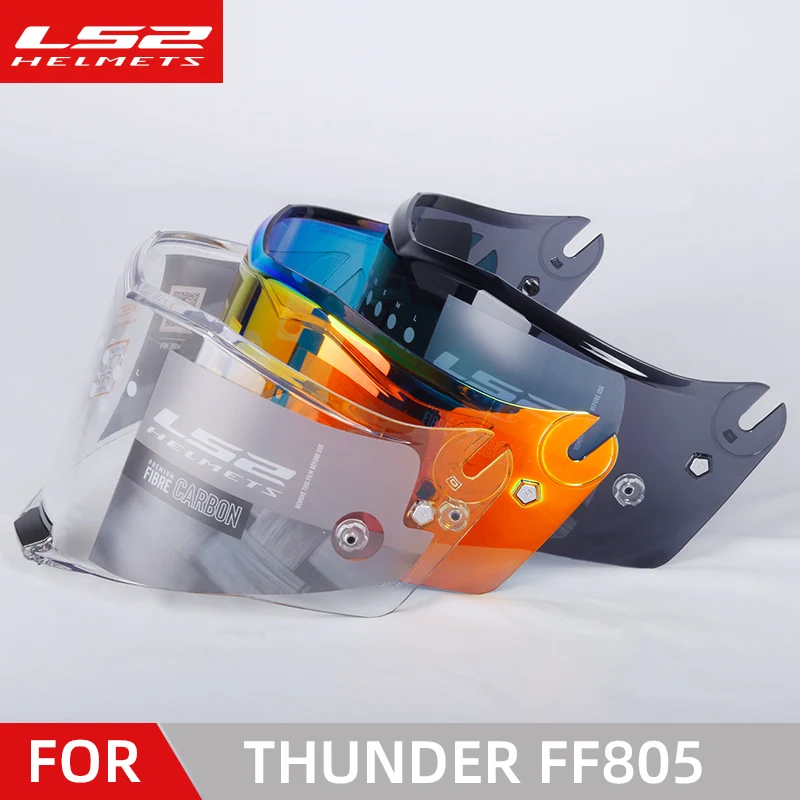 

Original LS2 FF805 Motorcycle Helmet Visor ls2 THUNDER helmets transparent gold lens shield With Anti-fog Patch Holes