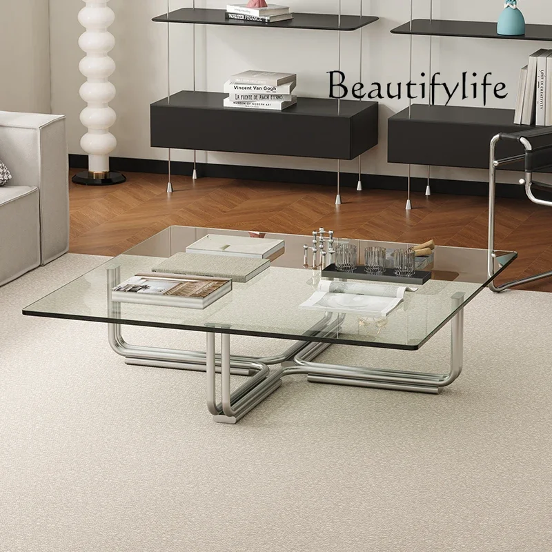 C BJ YY طاولة القهوة الحديثة الحد الأدنى الزجاج العصرية بسيطة مستطيل طاولة القهوة غرفة المعيشة جلام الجدول دي صالون أثاث المنزل #6