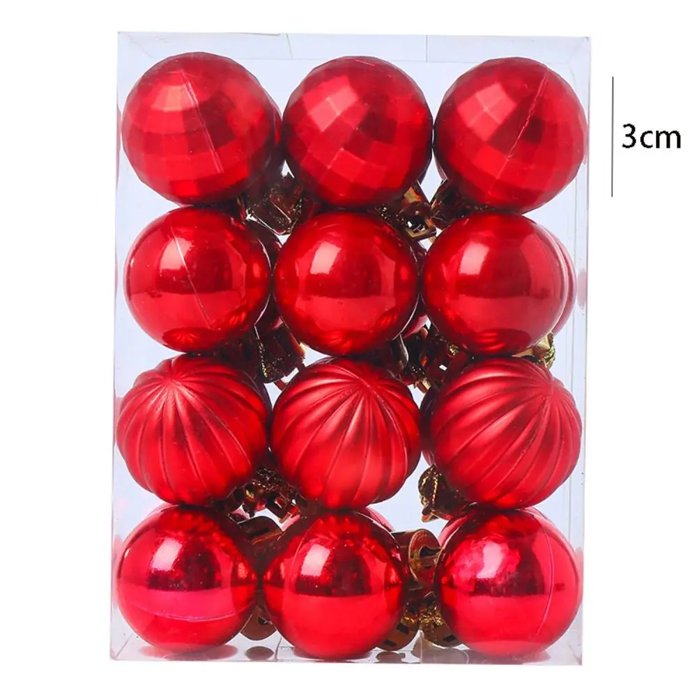 24pcs 3cm Christmas Ball Set Delicate Waterproof Christmas Tree Pendant Painted Creative Hanging Ornament Background Layout