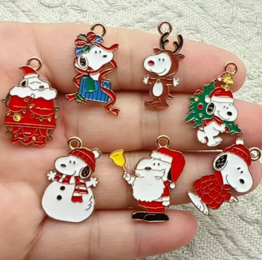 10 Pcs Alloy Cartoon Anime Christmas Charm Pendant Jewelry DIY Bracelet Earrings Decorative Material Accessories