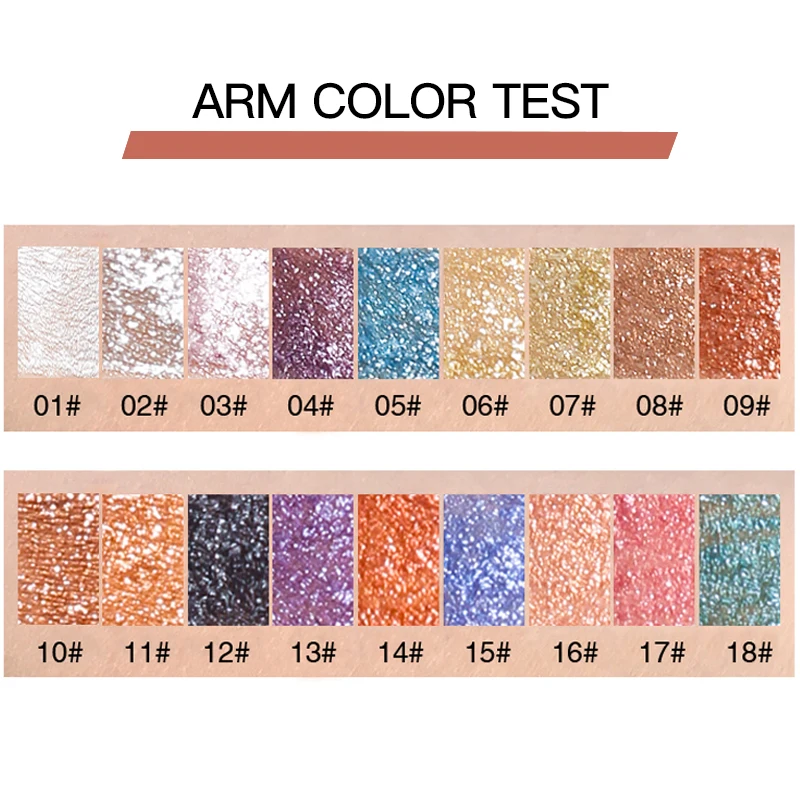 방수 쉬머 글리터 리퀴드 아이 섀도우-18 색, 단색 리퀴드 아이 메이크업, 여아용 완벽한 선물