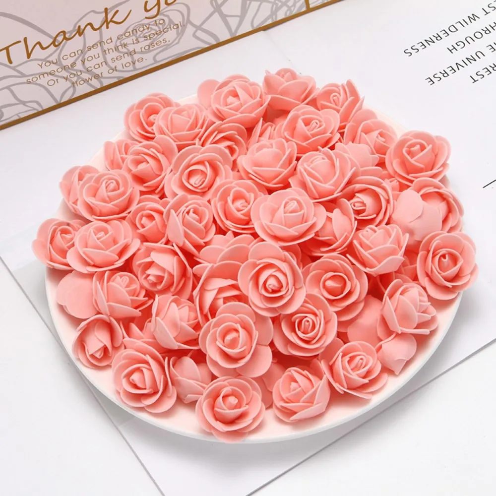 100 stücke 3,5 cm PE Mini Künstliche Blumen für Home Hochzeit Decor Zubehör Gefälschte Foma Scrapbooking Blase Bears Dekorative – Detail 9
