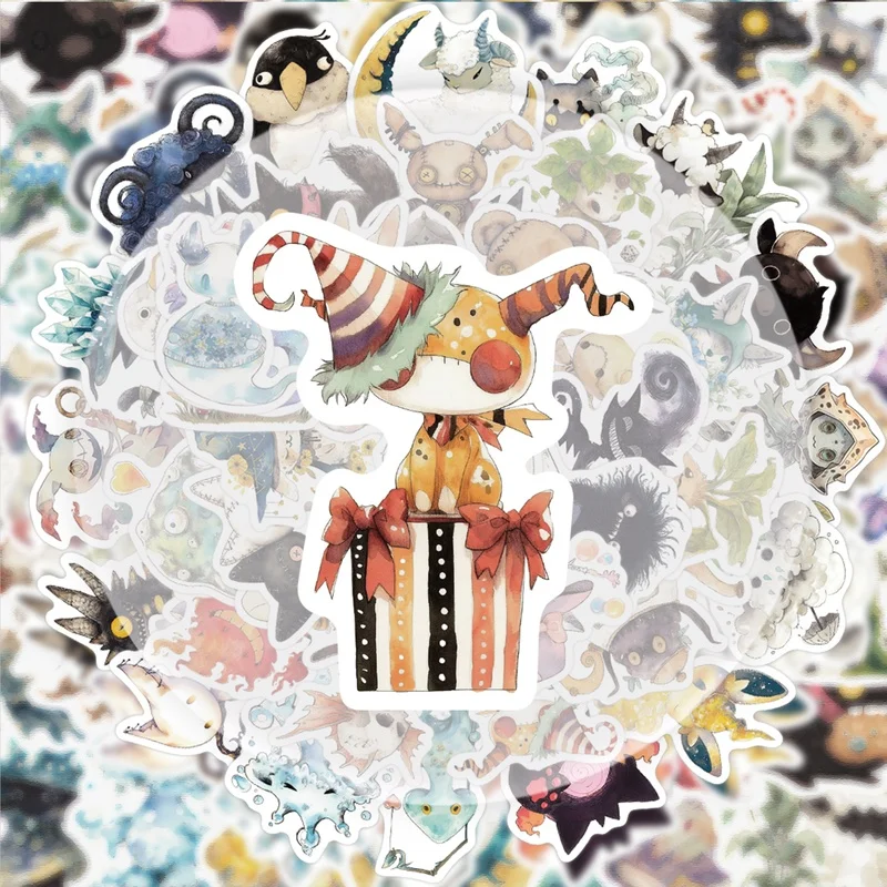 50 ملصقًا من ملصقات وحش الحكاية الخيالية، ملصقات لاصقة نابضة بالحياة، أنماط متعددة بدون تكرار، مناسبة لزجاجات المياه وأجهزة الكمبيوتر المحمولة وحقائب السفر وألواح التزلج والقيثارات وديكورات الحفلات