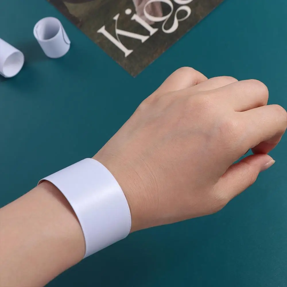 

10pcs/lot Party Decoration DIY Blank Slap Bracelets Graffiti Painting Slap Wristband White Steel Sheet Wristbands Christmas