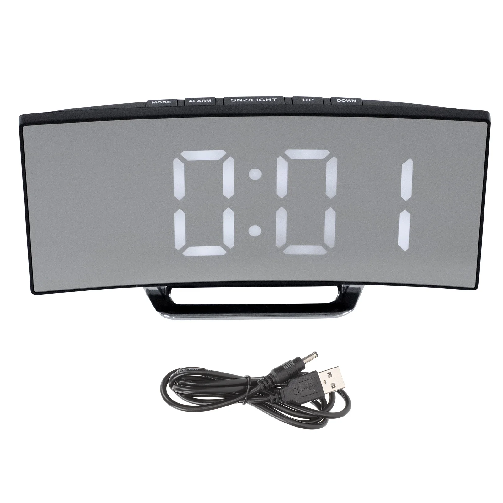 

1 set 1 Set Of Large Screen Led Digital Alarm Clock Mirror Surface Waterproof Moisture-Proof Mute Function For Bedroom Desktop