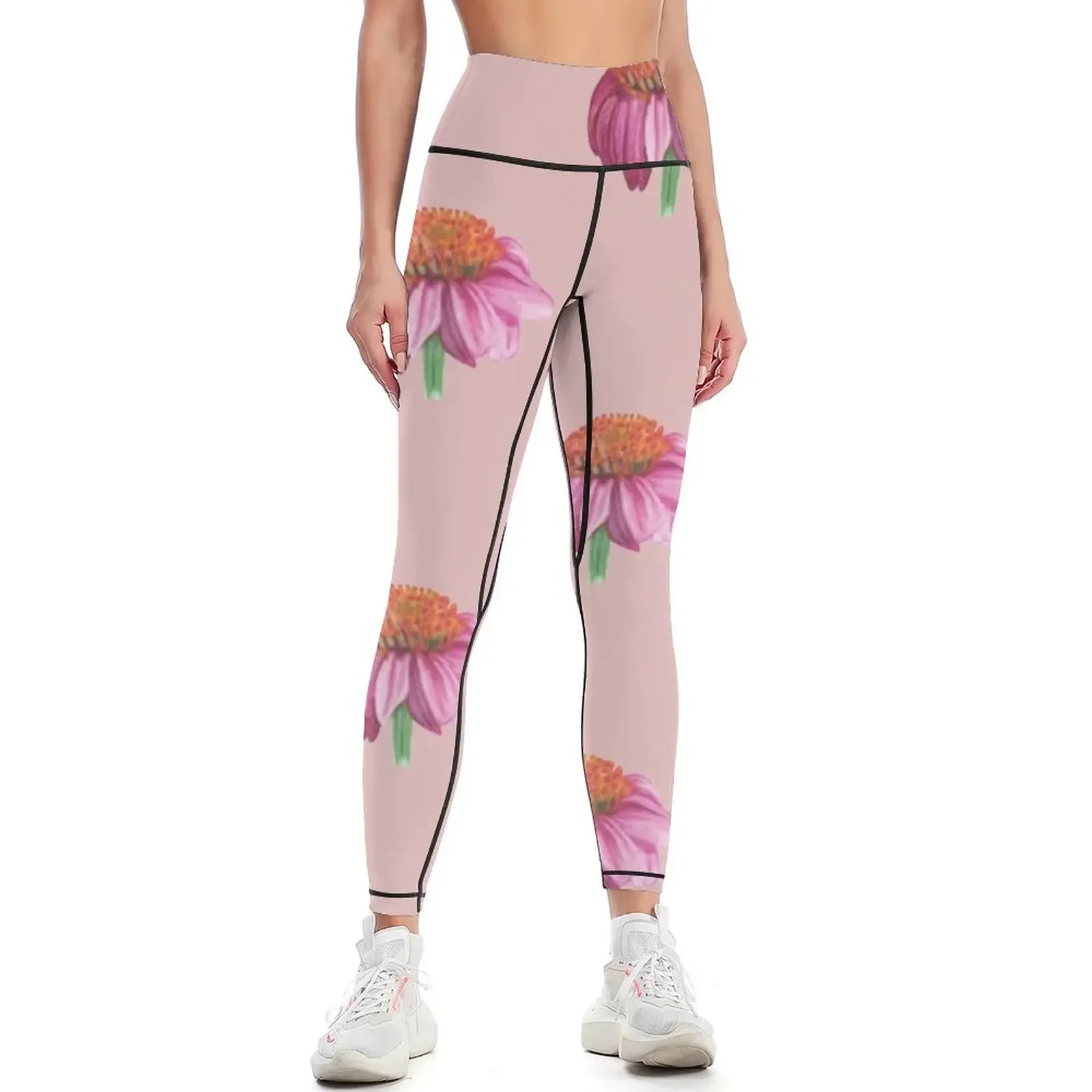 

Purple cone flower Leggings push up fitness exercise clothing for flared harem pants Womens Leggings