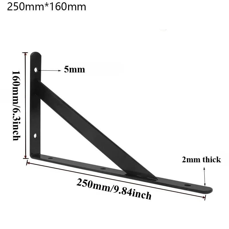 6PCS Regal Schwimmende Regal Stativ Halterung Heavy Duty Schwarz Stahl für Dekorative Wand Halterung Joint Winkel mit Schrauben