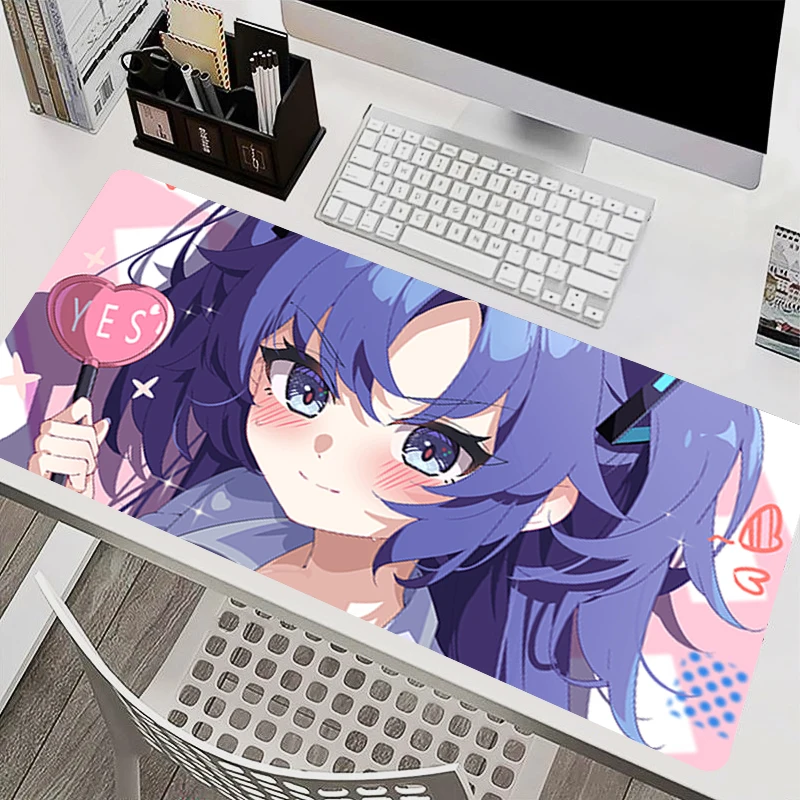 Mouse Pads Blue Archive Yuuka Computer Accessories kawaii Mousepad Designed specifically XXL Gaming Keyboard Mat Anime Mouse Mat