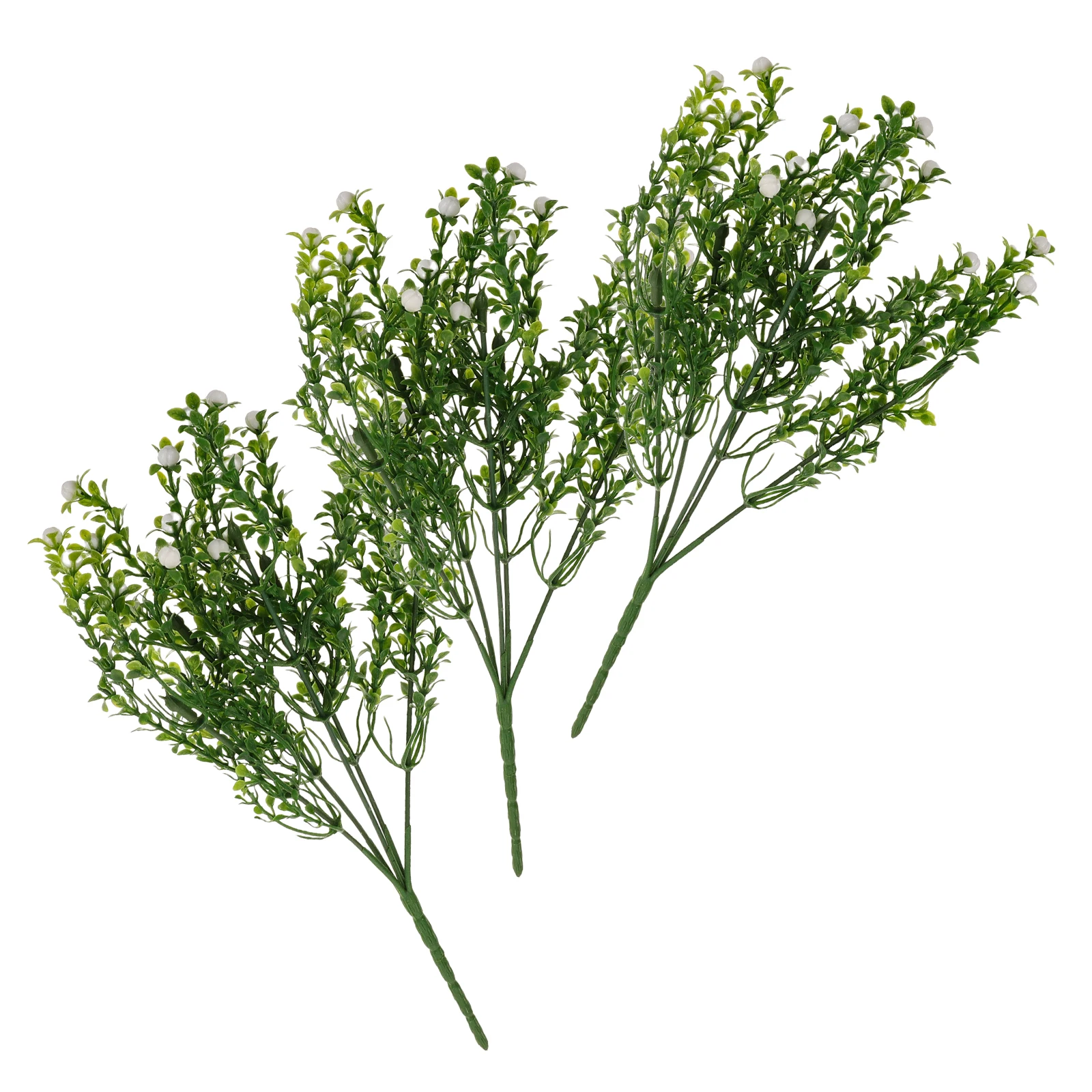 

3 Pcs Simulated Little White Fruit Decor Artificial Tree Greenery Stems Fruits for Decoration Blossom Branches Leaves and