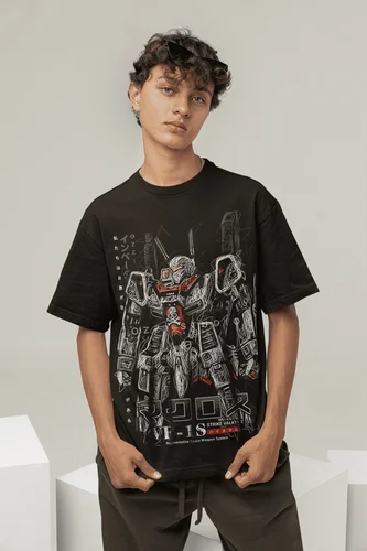 Macross Super Robot Anime japonés Camiseta de manga corta para hombre Camisetas gráficas