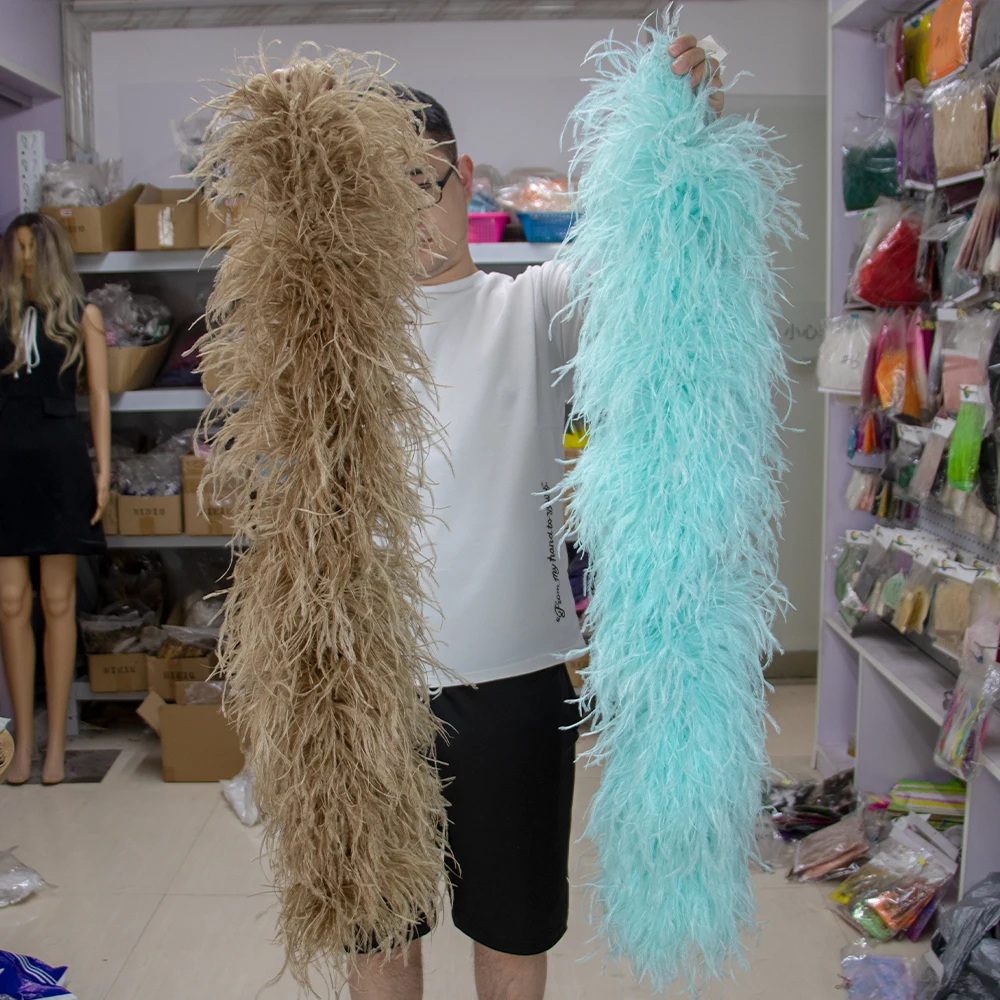 20 layer 90cm mint green ostrich feather boa wedding party lady dress festival decoration clothing hat accessories Scarf DIY