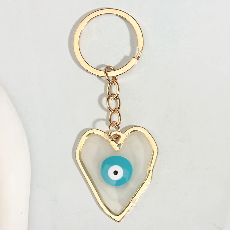 Punk Enamel Keychain Eye Key Ring Heart Key Chains Souvenir Gifts For Women Men Handbag Accessorie Cay Keys DIY Simple Jewelry