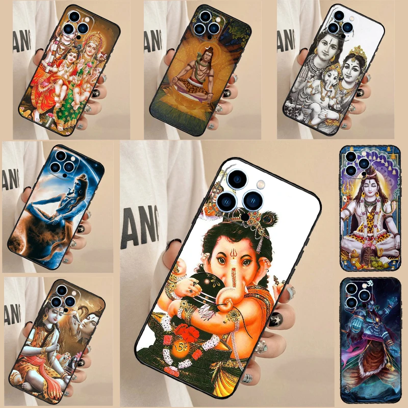 God Diety Hindu Ganesha Shiva Case For iPhone 16 15 13 11 12 14 Pro Max 12 Mini 7 8 Plus X XS Max XR Bumper Cover