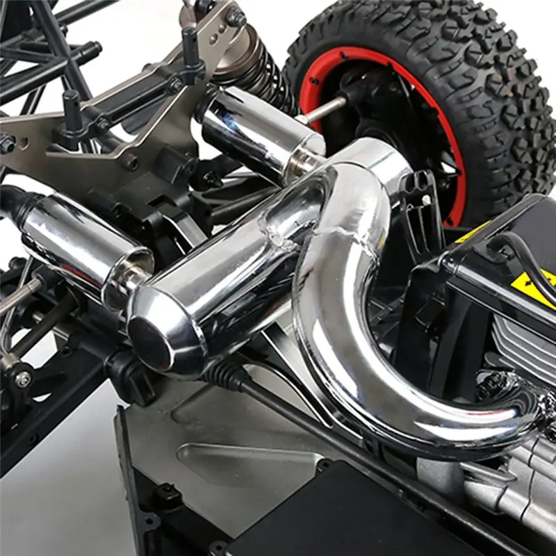 CYGJ-RC Car Double Mute Pipe Exhaust Pipe For 1/5 Losi 5Ive T Rovan LT 29CC 30.5CC 32CC 36CC 45CC Engine Rc Car Update