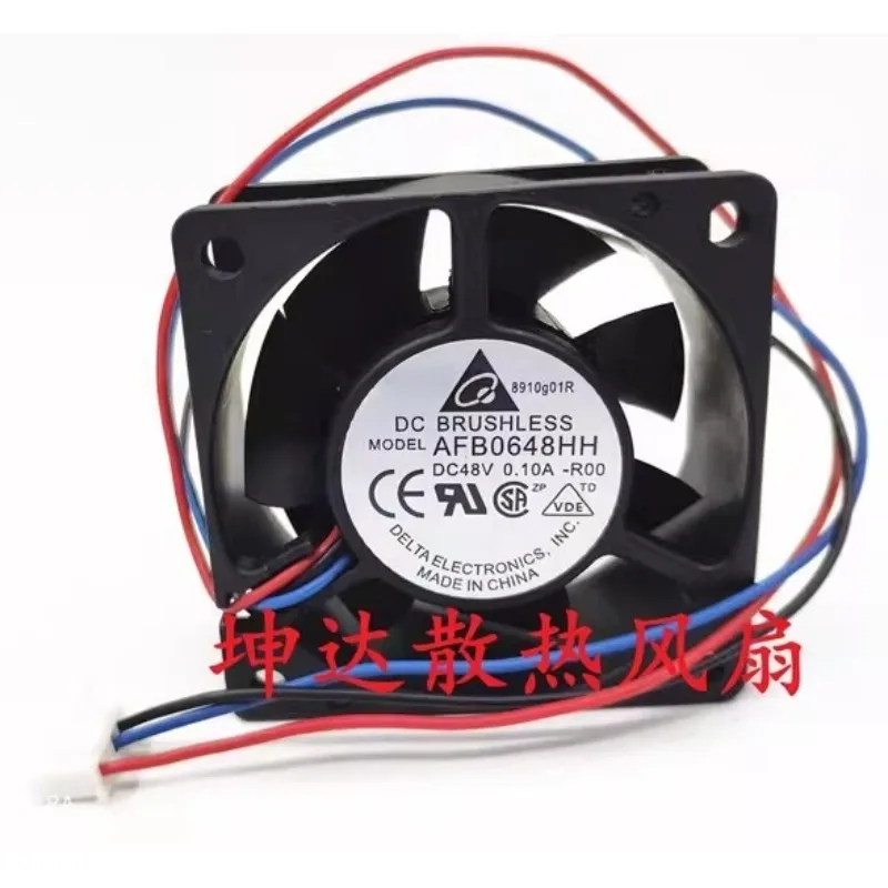 New Fan for Delta 6025 AFB0648HH 48V 0.10A Double Ball 3 Wire Alarm Function Fan 60 × 60 × 25mm